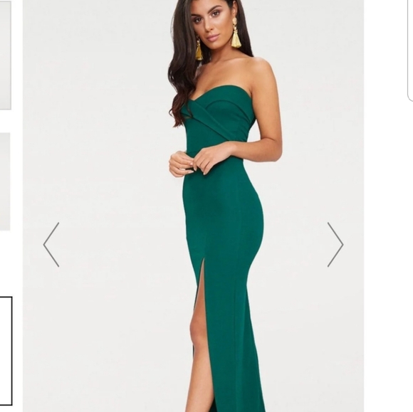 emerald green bandeau dress